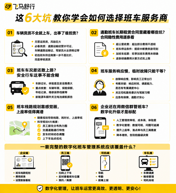 看完这6大坑,教你学会如何选择班车服务商