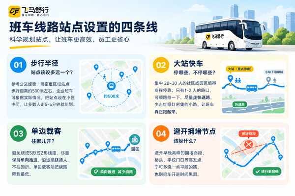 班车线路站点设置的四条线