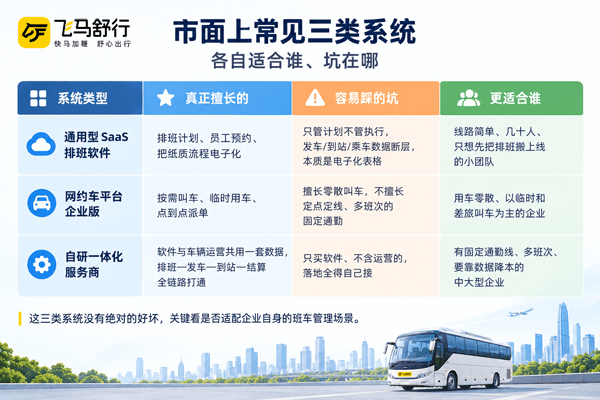 常见的三类班车系统